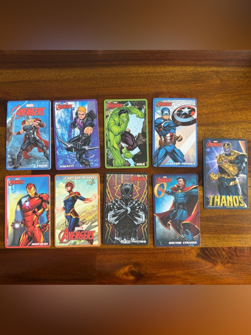 Collectors Marvel Avengers Arcade Coin Pusher Cards Compete Set of 9 THANOS !!!